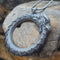 Colar Masculino Pingente Ouroboros Dragão Metal Cinza