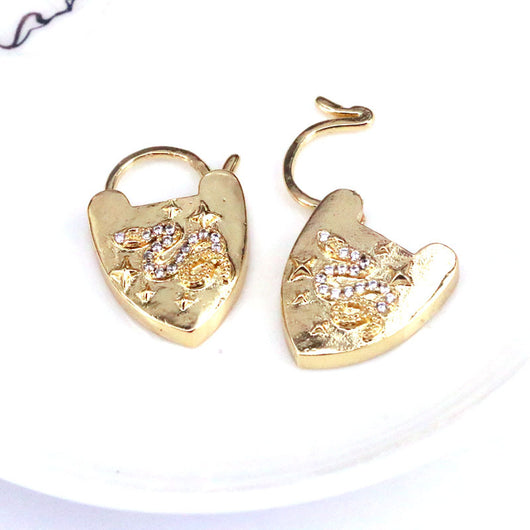 Colgante Candado Dorado de Cobre Creativo - Image 3