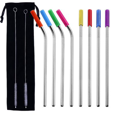 Pajitas de Acero Inoxidable Reutilizables con Funda de Silicona - Image 5
