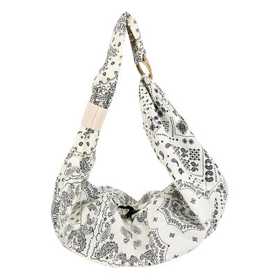 Bolsa de Tela Diagonal Multicolor con Estampado de Flores de Anacardo