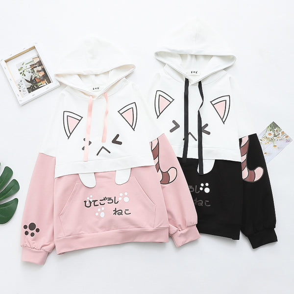 Sudadera con Capucha y Orejas Bordadas para Mujer - Manga Larga