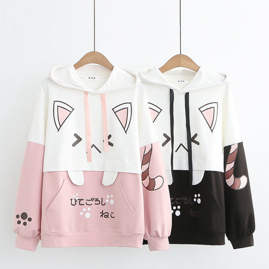 Sudadera con Capucha y Orejas Bordadas para Mujer - Manga Larga - Image 3