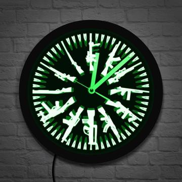 Reloj de Pared LED Luminoso con Diseño de Pistola y Balas - Image 4