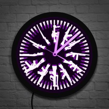 Reloj de Pared LED Luminoso con Diseño de Pistola y Balas - Image 5