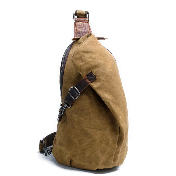 Bolsa Mensajero de Lona Encerada para Hombre - Estilo Europeo