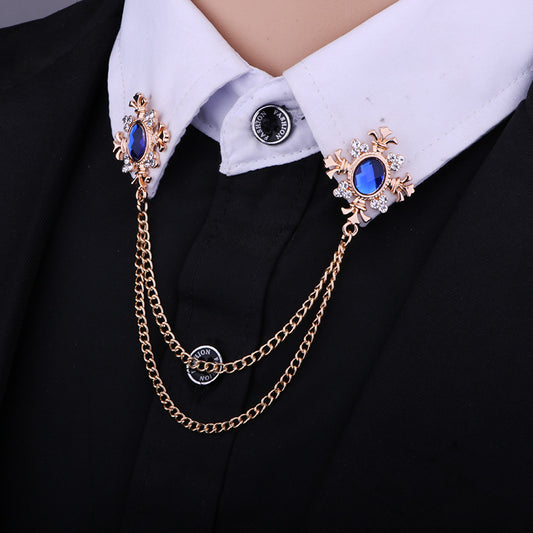 Broche Collar con Cadena de Strass y Flecos Personalizables