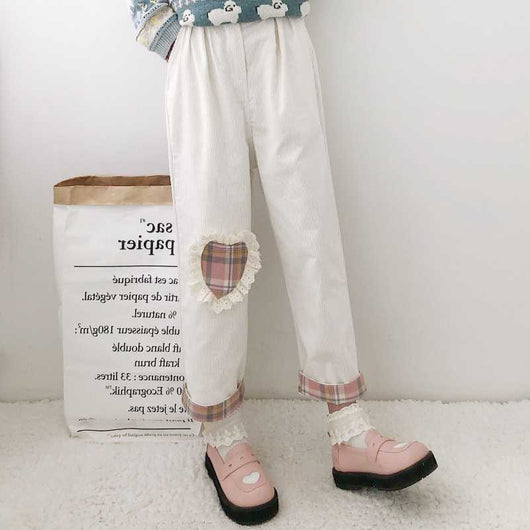 Pantalones Anchos de Pana Estilo Universitario Japonés para Mujer - Image 12