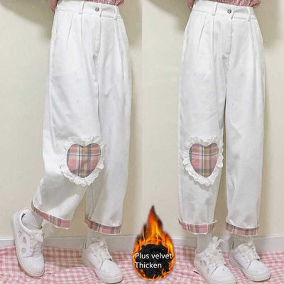 Pantalones Anchos de Pana Estilo Universitario Japonés para Mujer - Image 7