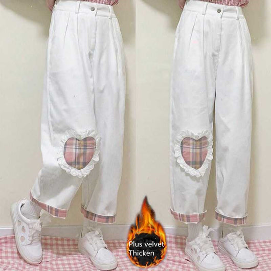 Pantalones Anchos de Pana Estilo Universitario Japonés para Mujer - Image 7