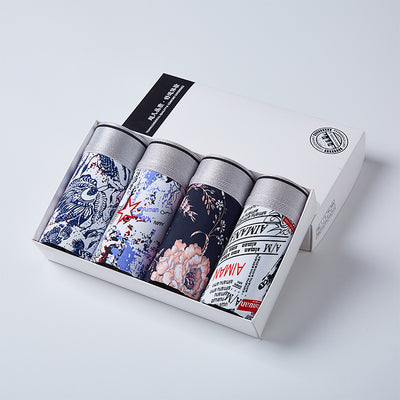Calzoncillos Tipo Boxer Transpirables de Seda de Hielo con Estampado para Hombre