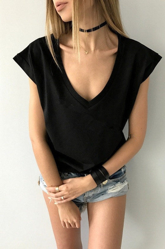 Blusa Escote V Cuatro Colores - Básico Versátil para Verano - Image 10