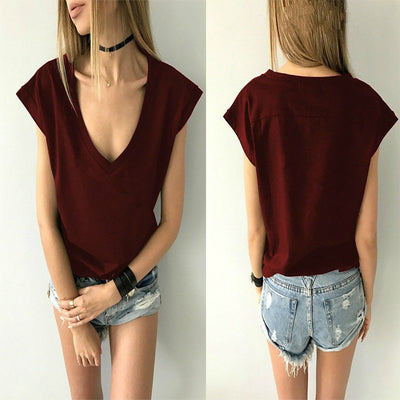 Blusa Escote V Cuatro Colores - Básico Versátil para Verano - Image 4