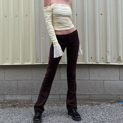 Blusa Crop Hombros Descubiertos con Mangas Acampanadas en Tul - Image 6