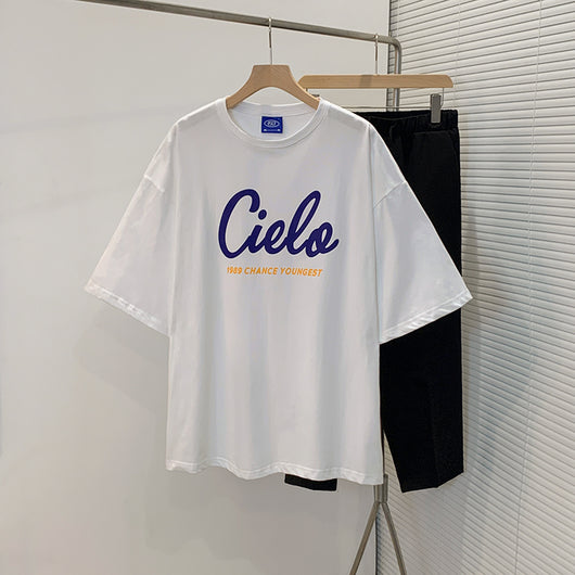 Playera Hombre Algodón Suelta con Estampado de Letras - Image 10