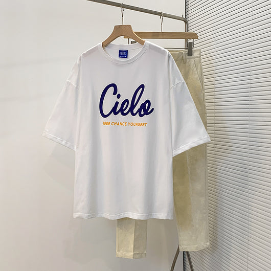 Playera Hombre Algodón Suelta con Estampado de Letras - Image 6