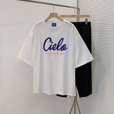Playera Hombre Algodón Suelta con Estampado de Letras - Image 4