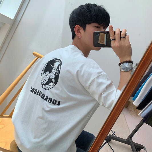 Camiseta Estampado Tierra Manga Corta para Hombre - Image 2