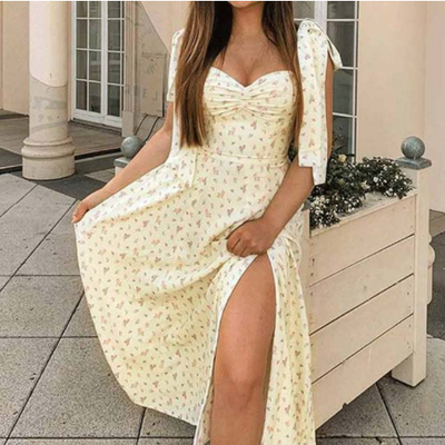 Vestido Floral Estampado Elegante con Mangas Abullonadas para Fiestas - Image 6