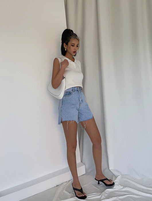 Shorts Cintura Alta Efecto Reductor Corte A Casual Deshilachado - Image 12