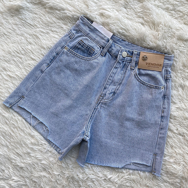 Shorts Cintura Alta Efecto Reductor Corte A Casual Deshilachado