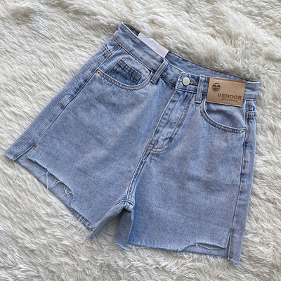 Shorts Cintura Alta Efecto Reductor Corte A Casual Deshilachado