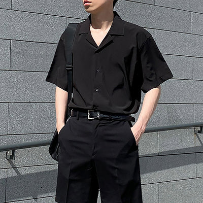 Camisa Suelta Coreana de Manga Corta para Hombre - Image 9