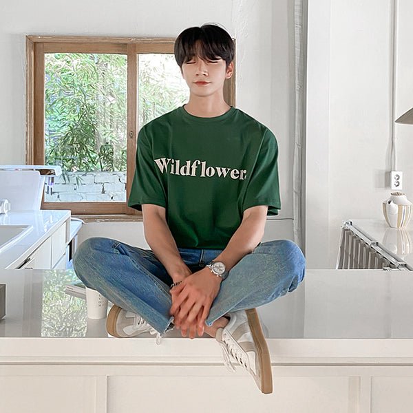 Playera Casual de Verano para Hombre Estilo Coreano con Estampado de Letras