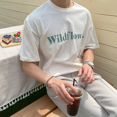 Playera Casual de Verano para Hombre Estilo Coreano con Estampado de Letras - Image 3
