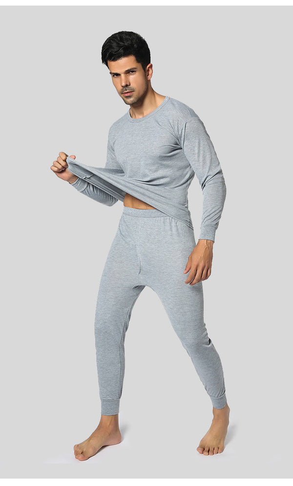 Conjunto de Ropa Térmica para Hombre Cuello Redondo Poliéster Ligero Otoño Invierno - Image 4