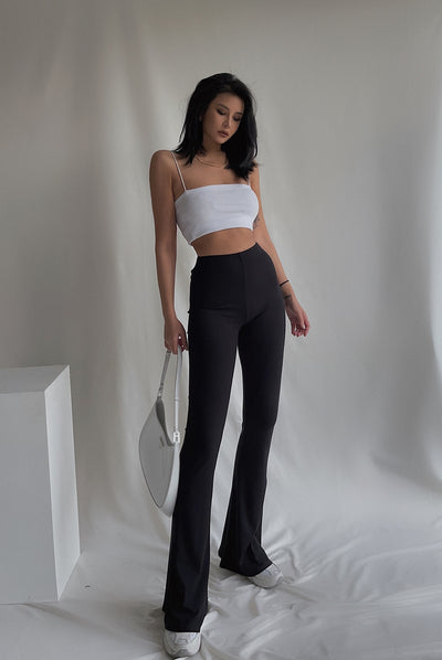 Pantalones Casuales Largos Mujer Verano Cintura Alta Micro Campana Elásticos - Image 7