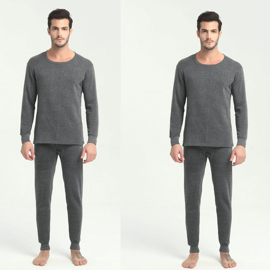 Conjunto de Ropa Térmica para Hombre Cuello Redondo Poliéster Ligero Otoño Invierno - Image 5