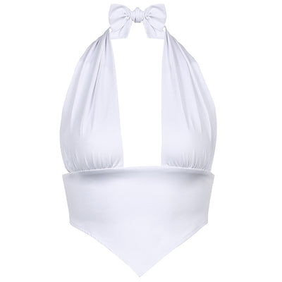 Top Halter Anudado Escote Profundo con Tiras Ajustables - Image 15