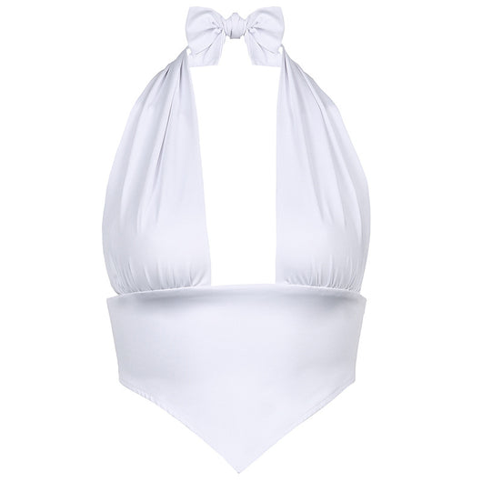 Top Halter Anudado Escote Profundo con Tiras Ajustables - Image 15
