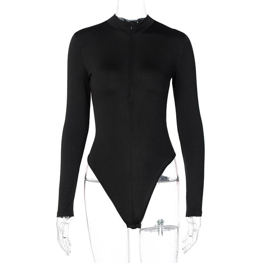 Blusa Térmica Cuello Alto Gris Ajustada para Invierno