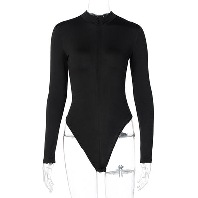 Blusa Térmica Cuello Alto Gris Ajustada para Invierno