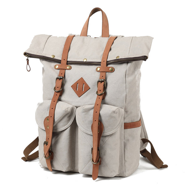 Mochila de Lona Encerada Vintage - Resistente al Agua para Viajes