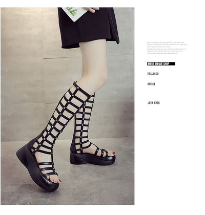 Sandalias Plataforma Coreanas con Tacón Grueso y Diseño Hueco - Image 4