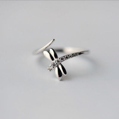 Anillo de Plata Libélula con Diamante - Diseño Delicado para Mujer - Image 9