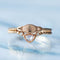Anillo de Piedra Lunar Azul Natural para Mujer