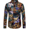 Camisa Manga Larga Estampada Talla Grande para Hombre