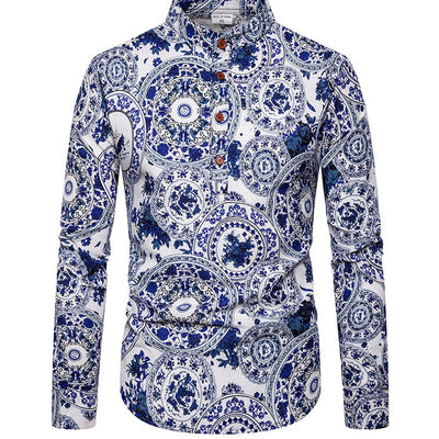 Camisa Manga Larga Estampada Talla Grande para Hombre - Image 2