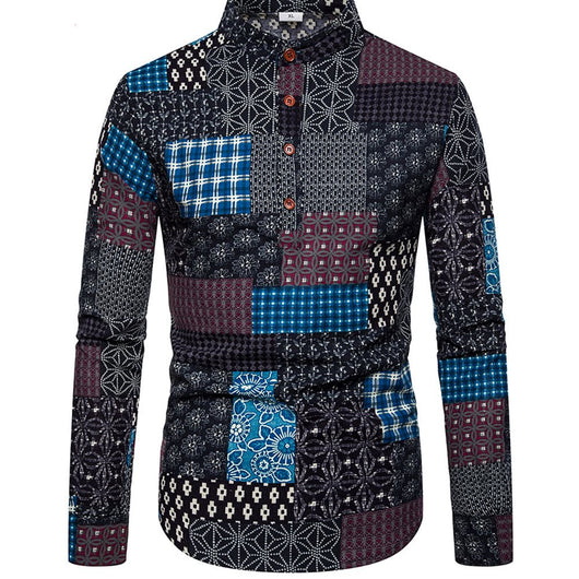 Camisa Manga Larga Estampada Talla Grande para Hombre - Image 3