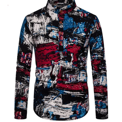 Camisa Manga Larga Estampada Talla Grande para Hombre - Image 4