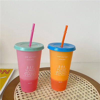 Vaso Térmico Coreano de Gran Capacidad con Popote Reutilizable - Image 3