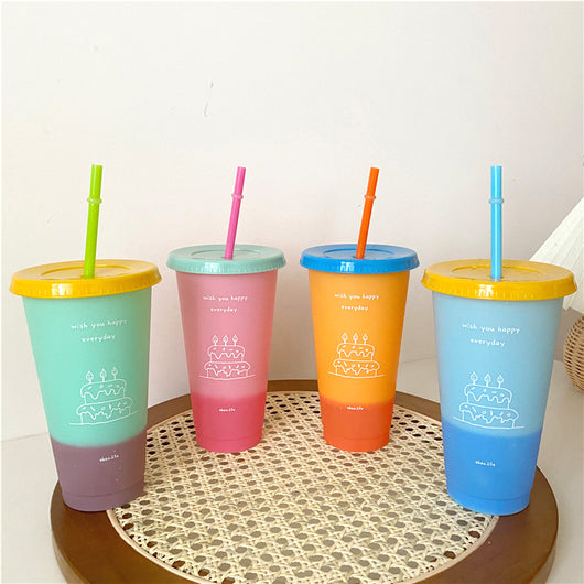 Vaso Térmico Coreano de Gran Capacidad con Popote Reutilizable - Image 2