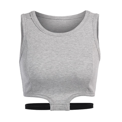 Top Tejido Slim Ombligo Sexy Sin Mangas para Mujer - Image 2