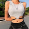Top Tejido Slim Ombligo Sexy Sin Mangas para Mujer
