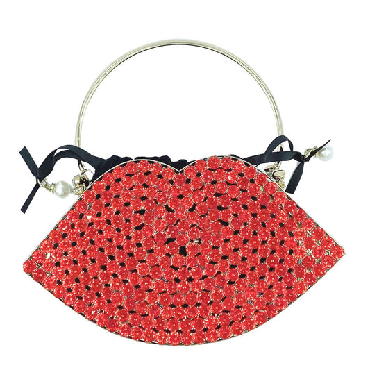 Bolso de Noche Metálico con Diamantes - Cartera Elegante para Eventos