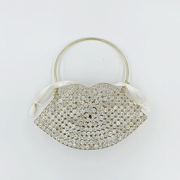 Bolso de Noche Metálico con Diamantes - Cartera Elegante para Eventos