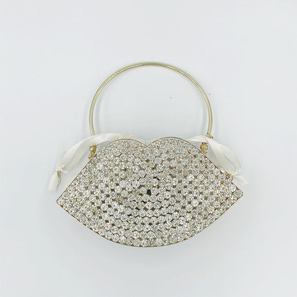 Bolso de Noche Metálico con Diamantes - Cartera Elegante para Eventos